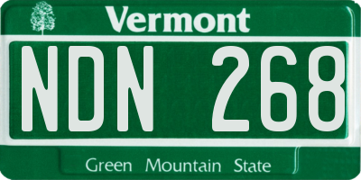 VT license plate NDN268