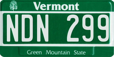 VT license plate NDN299