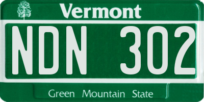 VT license plate NDN302