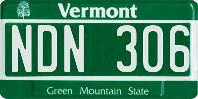 VT license plate NDN306