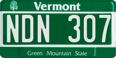VT license plate NDN307