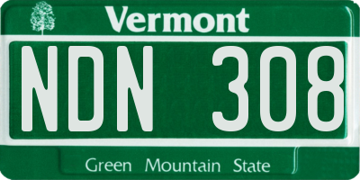 VT license plate NDN308