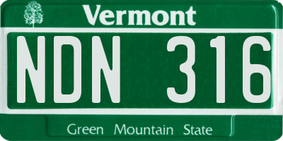 VT license plate NDN316