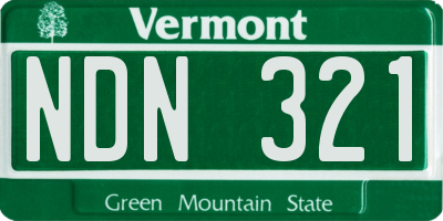 VT license plate NDN321