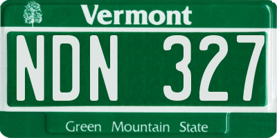 VT license plate NDN327