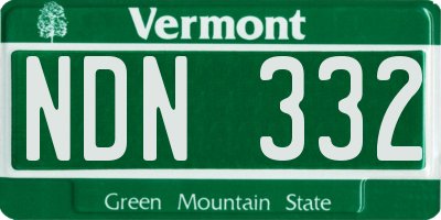 VT license plate NDN332