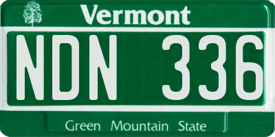VT license plate NDN336