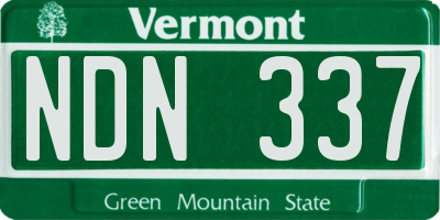 VT license plate NDN337