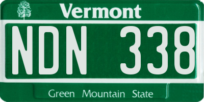VT license plate NDN338