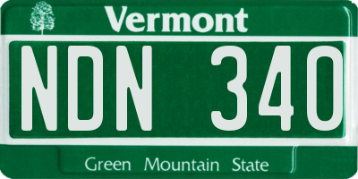 VT license plate NDN340