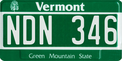 VT license plate NDN346