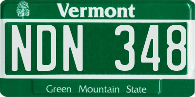VT license plate NDN348