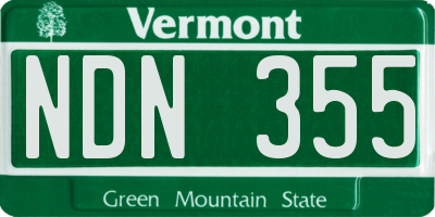 VT license plate NDN355
