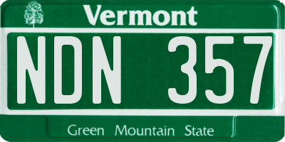 VT license plate NDN357