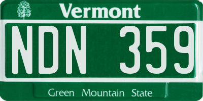 VT license plate NDN359
