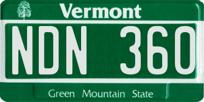 VT license plate NDN360