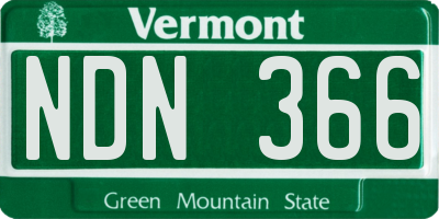 VT license plate NDN366