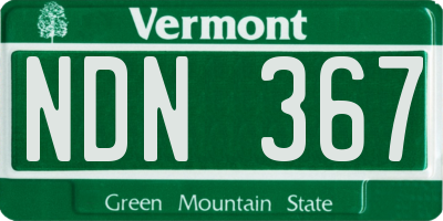 VT license plate NDN367