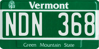 VT license plate NDN368