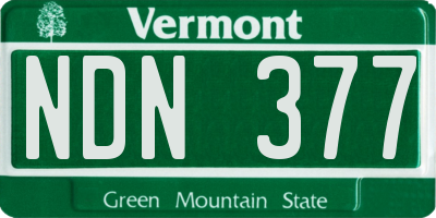 VT license plate NDN377