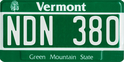 VT license plate NDN380