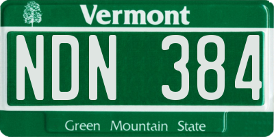 VT license plate NDN384