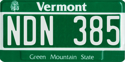 VT license plate NDN385