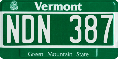 VT license plate NDN387