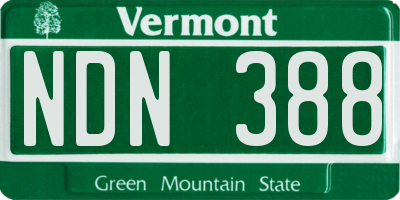 VT license plate NDN388