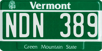 VT license plate NDN389