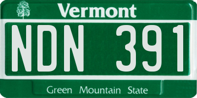 VT license plate NDN391