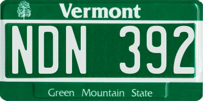 VT license plate NDN392