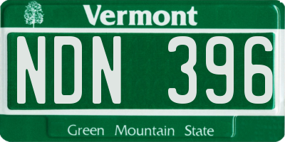 VT license plate NDN396