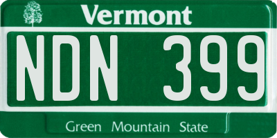 VT license plate NDN399