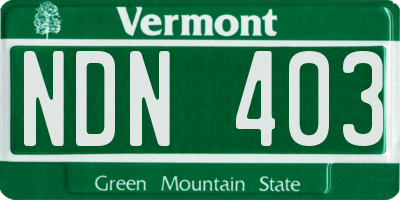 VT license plate NDN403