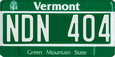 VT license plate NDN404