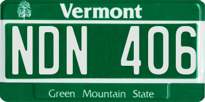 VT license plate NDN406