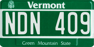 VT license plate NDN409