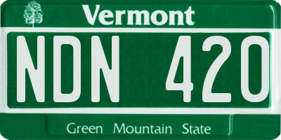VT license plate NDN420