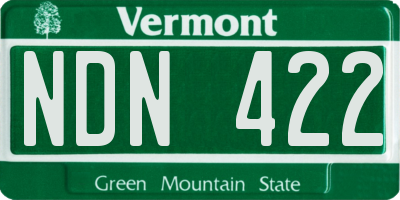 VT license plate NDN422