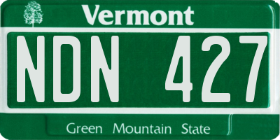 VT license plate NDN427