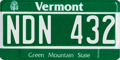 VT license plate NDN432