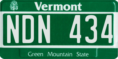 VT license plate NDN434