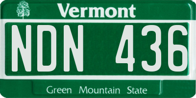 VT license plate NDN436