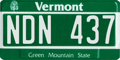 VT license plate NDN437