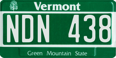 VT license plate NDN438