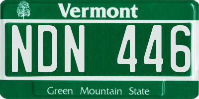 VT license plate NDN446