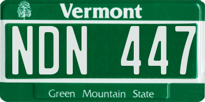 VT license plate NDN447