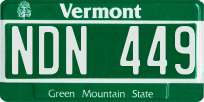 VT license plate NDN449