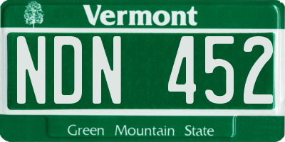 VT license plate NDN452